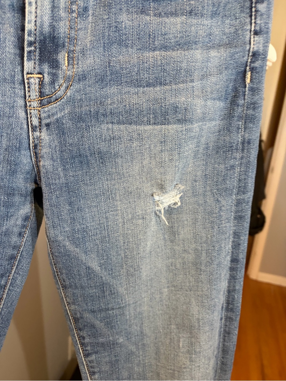 Elin Crop Edwin Women’s Light Blue Skinny Jeans - Classic Back Pocket - Picture 6 of 9